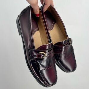 Bass Men’s 11 Shoes Burgundy Leather Dress Oxfords Tassel Formal Church